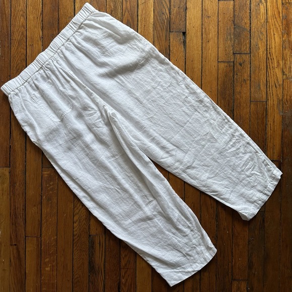 Quince Linen Pants Women XL White European 3 Pocket Elastic Waist Lightweight - Picture 8 of 10